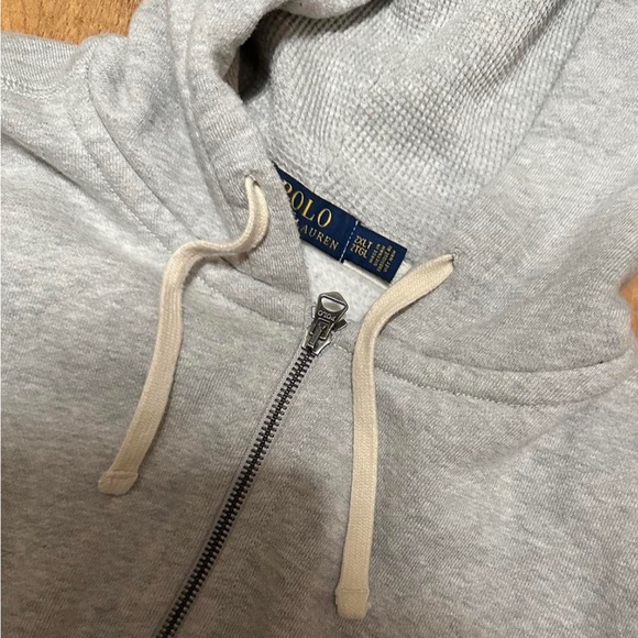grey polo ralph lauren sweater zip up like new - Picture 2 of 2